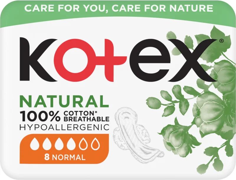 Kotex Natural Normal serviettes hygiéniques 8 pcs