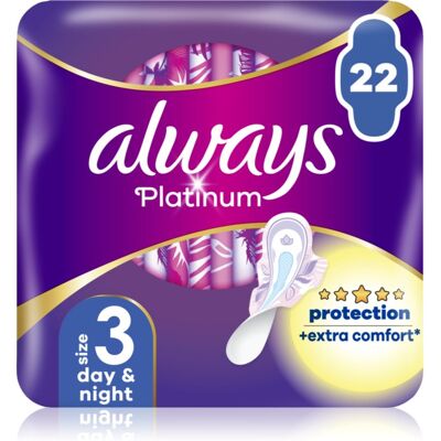Always Platinum Night Taille 3 - Ailes, Noyau Absorbant, Usage Nuit - Serviettes Sanitaires - Publicité Always Platinum Night Taille 3 - Ailes, Noyau Absorbant, Usage Nuit - Serviettes Sanitaires - Publicité