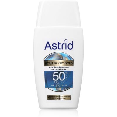 Astrid Hyaluronic Gold fluide protecteur SPF 50 50 ml - Publicité Astrid Hyaluronic Gold fluide protecteur SPF 50 50 ml - Publicité