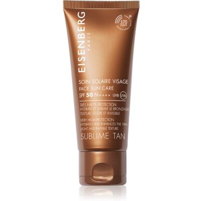 Crème solaire visage SPF 50 Eisenberg - Produit avant-bronzage pour femmes - Publicité Crème solaire visage SPF 50 Eisenberg - Produit avant-bronzage pour femmes - Publicité