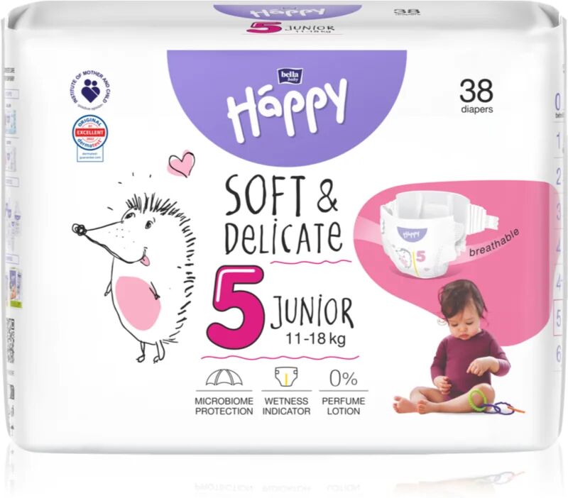 BELLA Baby Happy Soft&Delicate; Size 5 Junior couches jetables 11-18 kg 38 pcs