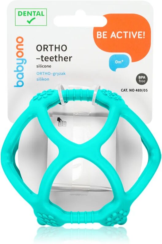 BabyOno Be Active Ortho Teether jouet de dentition pour bébé Blue 1 pcs