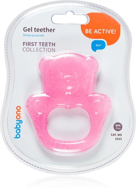 BabyOno Be Active Gel Teether jouet de dentition Pink Bear 1 pcs