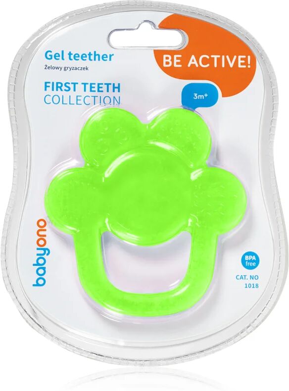 BabyOno Be Active Gel Teether jouet de dentition Flower Green 1 pcs