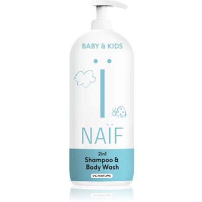 Naif Baby & Kids 2-in-1 gel nettoyant et shampoing pour bébé sans parfum 500 ml - Publicité Naif Baby & Kids 2-in-1 gel nettoyant et shampoing pour bébé sans parfum 500 ml - Publicité