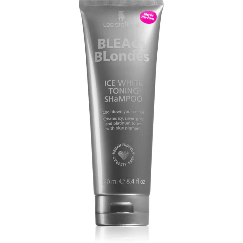 Lee Stafford Bleach Blondes Ice White shampoing argent neutralisant pour cheveux blonds et méchés 250 ml