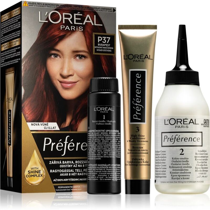 L?Oréal Paris Préférence coloration cheveux teinte P37 Budapest 1 pcs