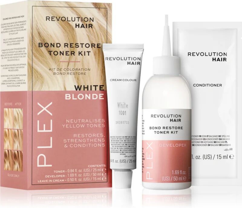 Revolution Haircare Plex Bond Restore Kit ensemble pour souligner la couleur de cheveux teinte White Blonde