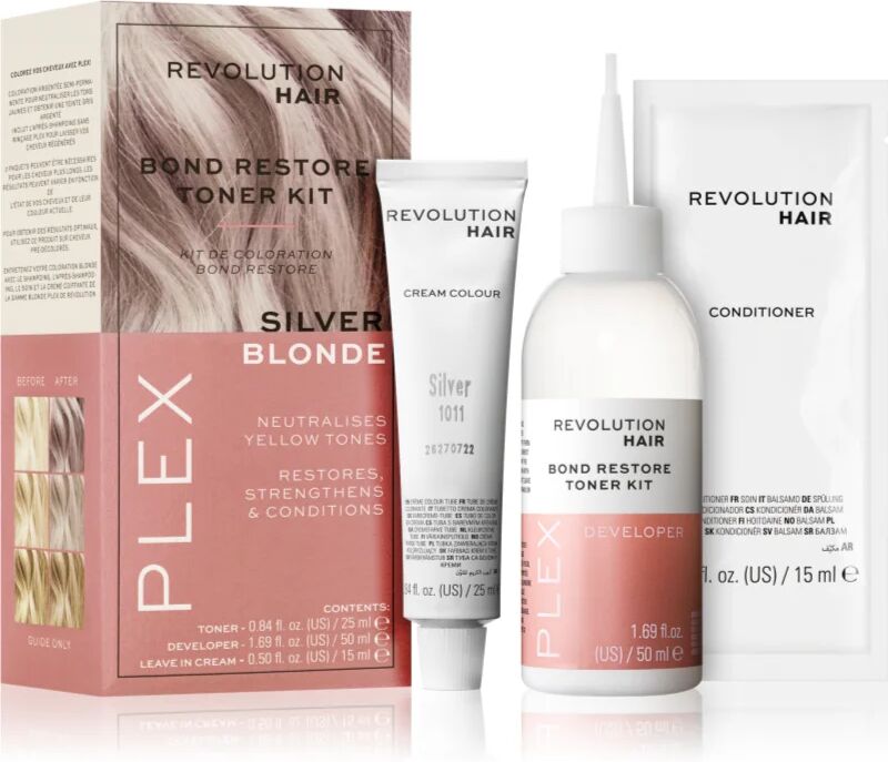 Revolution Haircare Plex Bond Restore Kit ensemble pour souligner la couleur de cheveux teinte Silver Blonde