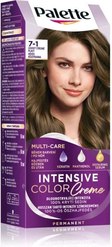 Schwarzkopf Palette Intensive Color Creme coloration cheveux permanente teinte 7-1 Cool Middle Blonde 1 pcs