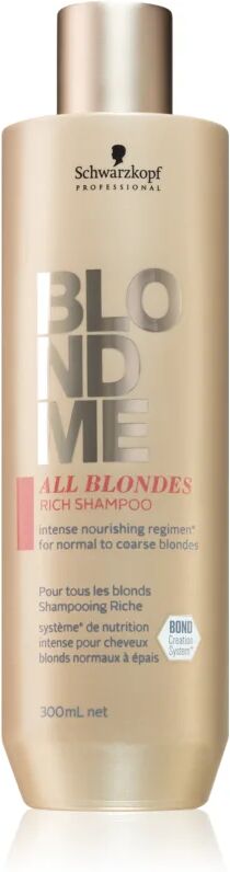 Schwarzkopf Professional Blondme All Blondes Rich shampoing nourrissant pour cheveux rêches 300 ml