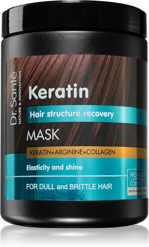 Dr. Santé Keratin masque nourrissant et régénérateur en profondeur pour cheveux fragiles sans éclat 1000 ml