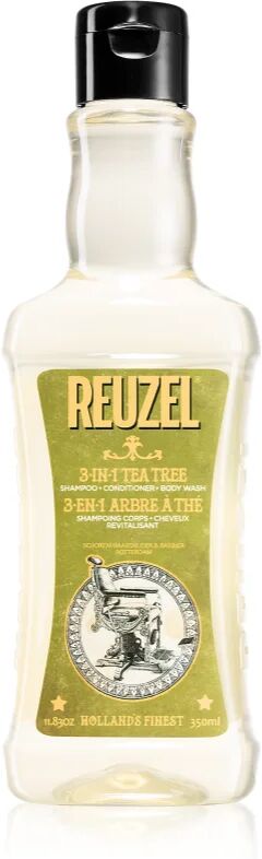 Reuzel Tea Tree 3 en 1 : shampoing, après-shampoing et gel douche pour homme 350 ml