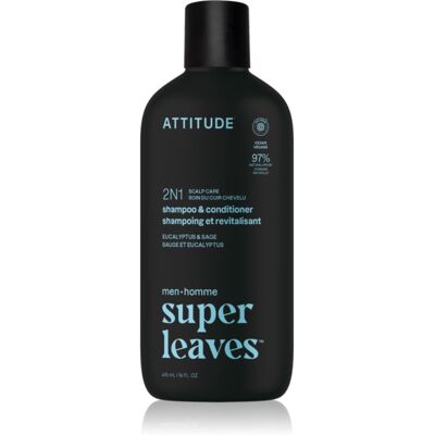 Attitude Super Leaves Men's Shampoo and Conditioner 2-in-1 shampoing et après-shampoing 2 en 1 pour homme Eucalyptus & Sage 415 ml - Publicité Attitude Super Leaves Men's Shampoo and Conditioner 2-in-1 shampoing et après-shampoing 2 en 1 pour homme Eucalyptus & Sage 415 ml - Publicité