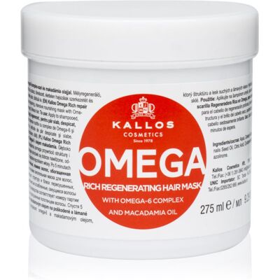 Kallos KJMN Professional Omega masque nourrissant cheveux au complexe oméga-6 et huile de macadamia 275 ml - Publicité Kallos KJMN Professional Omega masque nourrissant cheveux au complexe oméga-6 et huile de macadamia 275 ml - Publicité