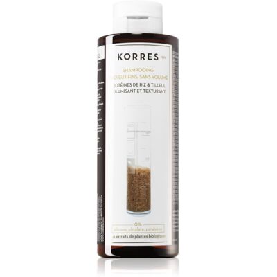 Shampoing Korres aux Protéines de Riz & Tilleul (250 ml) - Publicité Shampoing Korres aux Protéines de Riz & Tilleul (250 ml) - Publicité