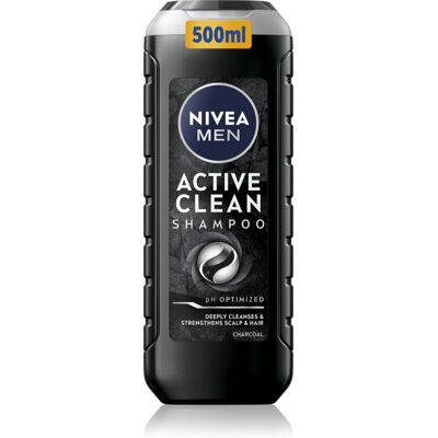 NIVEA MEN Active Clean shampoing nettoyant en profondeur au charbon actif 500 ml - Publicité NIVEA MEN Active Clean shampoing nettoyant en profondeur au charbon actif 500 ml - Publicité