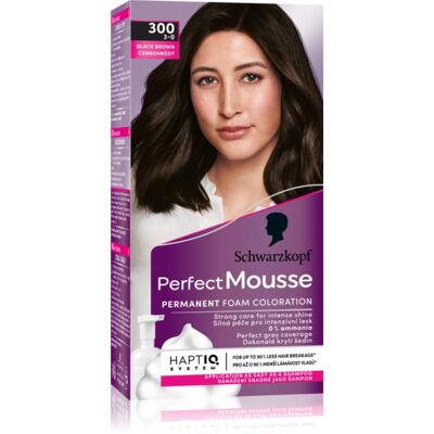 Schwarzkopf Perfect Mousse 300 Black brown - Coloration permanente - Publicité Schwarzkopf Perfect Mousse 300 Black brown - Coloration permanente - Publicité