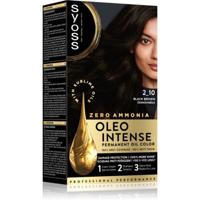 Coloration permanente Syoss Brun noir - Avec huile - 120ml - Publicité Coloration permanente Syoss Brun noir - Avec huile - 120ml - Publicité