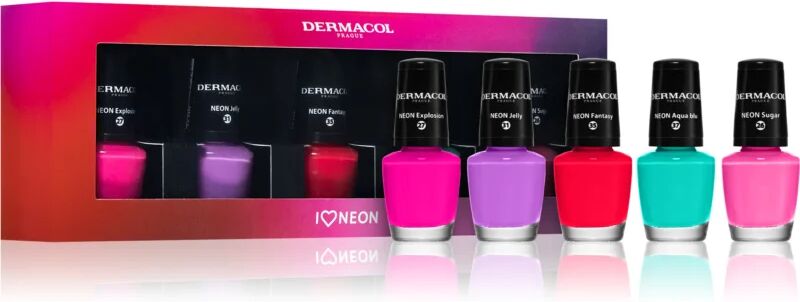 Dermacol Neon vernis à ongles néon pour ongles naturels et artificiels (coffret cadeau)