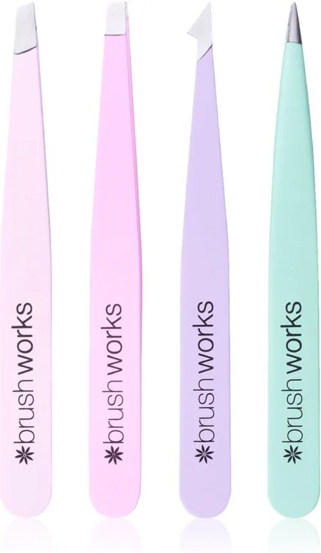 Brushworks Tweezer Set Pastel kit de pinces à épiler