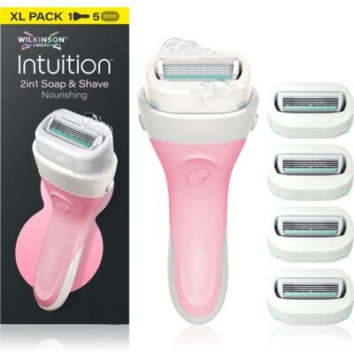 Wilkinson Sword Intuition 2in1 Ultra Moisture Razor rasoir + têtes de rechange 5 pcs - Publicité Wilkinson Sword Intuition 2in1 Ultra Moisture Razor rasoir + têtes de rechange 5 pcs - Publicité