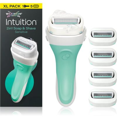 Wilkinson Sword Intuition 2in1 Soap & Shave Sensitive rasoir + tête de rechange - Publicité Wilkinson Sword Intuition 2in1 Soap & Shave Sensitive rasoir + tête de rechange - Publicité