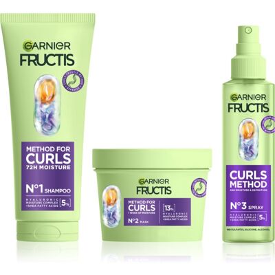 Garnier Fructis Curls Method conditionnement avantageux pour cheveux bouclés et frisé 3 pcs - Publicité Garnier Fructis Curls Method conditionnement avantageux pour cheveux bouclés et frisé 3 pcs - Publicité