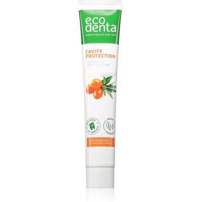 Ecodenta Cavity Protection dentifrice rafraîchissant anti-tartre à l’argousier 75 ml - Publicité Ecodenta Cavity Protection dentifrice rafraîchissant anti-tartre à l’argousier 75 ml - Publicité