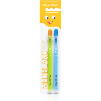 MEDIBLANC KIDS & JUNIOR Ultra Soft - Brosse à dents pour enfants - Vert, Bleu - Publicité MEDIBLANC KIDS & JUNIOR Ultra Soft - Brosse à dents pour enfants - Vert, Bleu - Publicité