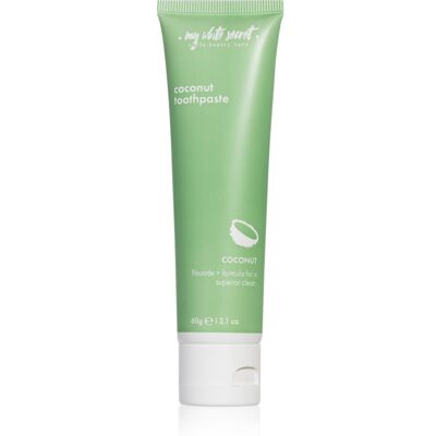 Dentifrice Coconut Whip de My White Secret - Hommes & Unisex - 60g - Publicité Dentifrice Coconut Whip de My White Secret - Hommes & Unisex - 60g - Publicité