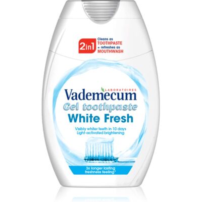 Vademecum 2 in1 White Fresh dentifrice et bain de bouche 2 en 1 effet blancheur 75 ml - Publicité Vademecum 2 in1 White Fresh dentifrice et bain de bouche 2 en 1 effet blancheur 75 ml - Publicité