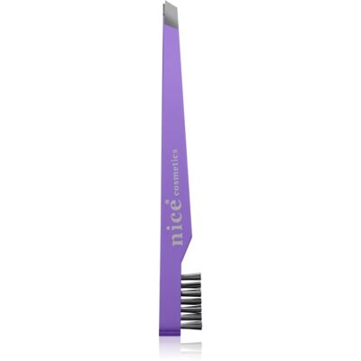 Diva & Nice Cosmetics Accessories pince à épiler oblique avec brosse Purple 1 pcs - Publicité Diva & Nice Cosmetics Accessories pince à épiler oblique avec brosse Purple 1 pcs - Publicité