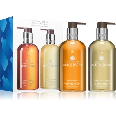 Collection de soins pour les mains Woody et Agrumes de Molton Brown - Publicité Collection de soins pour les mains Woody et Agrumes de Molton Brown - Publicité