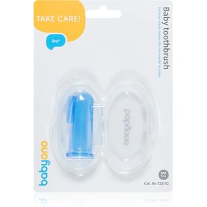 BabyOno Take Care First Toothbrush brosse à dents de doigt pour bébé avec étui Blue 1 pcs