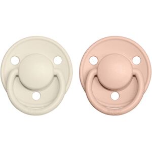 BIBS De Lux Natural Rubber Size 1: 0+ months tétine Ivory / Blush 2 pcs