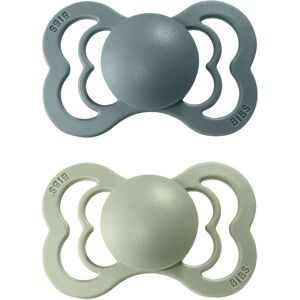 BIBS Supreme Natural Rubber Size 2: 6+ months tétine Island Sea / Sage 2 pcs