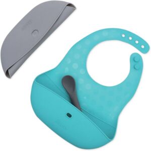 BBLÜV Pöket bavoir avec cuillère Grey/Aqua 2 pcs - Publicité BBLÜV Pöket bavoir avec cuillère Grey/Aqua 2 pcs - Publicité