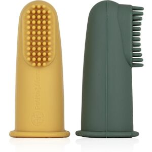 Petite&Mars Take&Match 0m+ brosse à dents de doigt pour bébé avec étui Ochre&Green 2 pcs - Publicité Petite&Mars Take&Match 0m+ brosse à dents de doigt pour bébé avec étui Ochre&Green 2 pcs - Publicité
