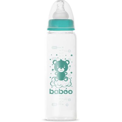 Biberon en verre anti-coliques Baboo - Cou court 240ml - Biberon Bébé - Publicité Biberon en verre anti-coliques Baboo - Cou court 240ml - Biberon Bébé - Publicité