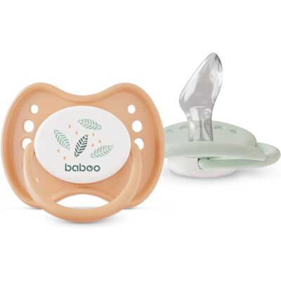 Baboo Peachy Keen Sucettes - Tétines en silicone orthodontiques avec étui - Publicité Baboo Peachy Keen Sucettes - Tétines en silicone orthodontiques avec étui - Publicité