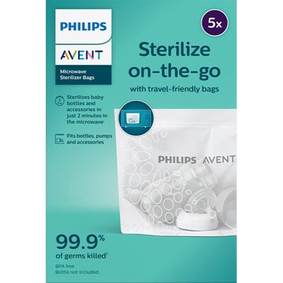 Philips Avent Steriliser bags SCF297/05 sachets stérilisants pour four micro-ondes 5 pcs - Publicité Philips Avent Steriliser bags SCF297/05 sachets stérilisants pour four micro-ondes 5 pcs - Publicité