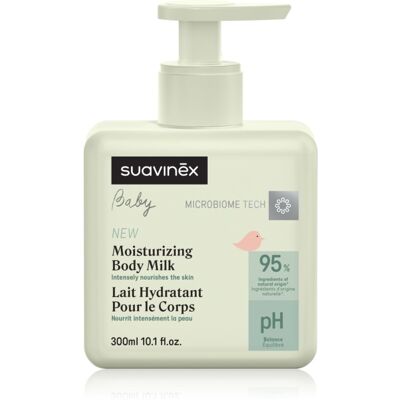 Suavinex Baby Moisturizing Body Milk lait corporel hydratant pour bébé 300 ml - Publicité Suavinex Baby Moisturizing Body Milk lait corporel hydratant pour bébé 300 ml - Publicité