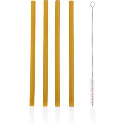 Zopa Jaune Moutarde Ensemble de Pailles en Silicone - Vaisselle pour Enfants - Publicité Zopa Jaune Moutarde Ensemble de Pailles en Silicone - Vaisselle pour Enfants - Publicité