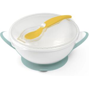 BabyOno Be Active Suction Bowl with Spoon service de table pour enfant Green/Yellow 6 m+ 2 pcs