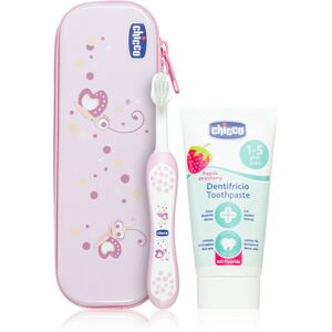 Chicco Always Smiling 12m+ Ensemble de soins dentaires pour enfant Pink No Fluoride 1 pcs