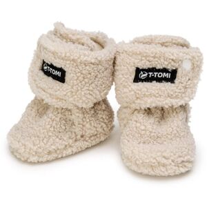 T-TOMI TEDDY Booties Cream chaussons pour bébés 6-9 months 1 pcs