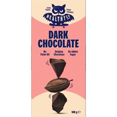 HealthyCo Chocolat Noir - Sans Sucre Ajouté, Qualité Belge 100g - Publicité HealthyCo Chocolat Noir - Sans Sucre Ajouté, Qualité Belge 100g - Publicité