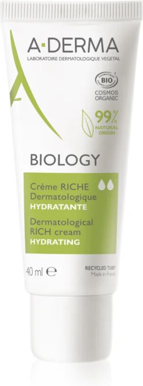 A-Derma Biology crème hydratante nourrissante pour peaux sèches à très sèches et sensibles 40 ml