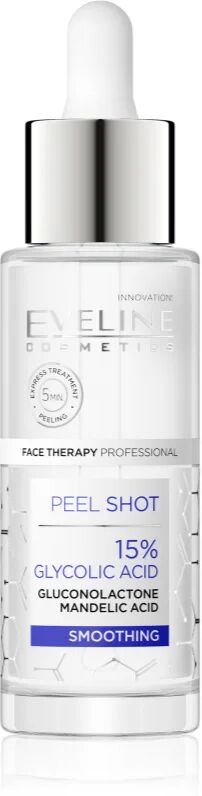 Eveline Cosmetics Serum Shot 15% Glycolic Acid gommage lissant visage pour un teint unifié 30 ml